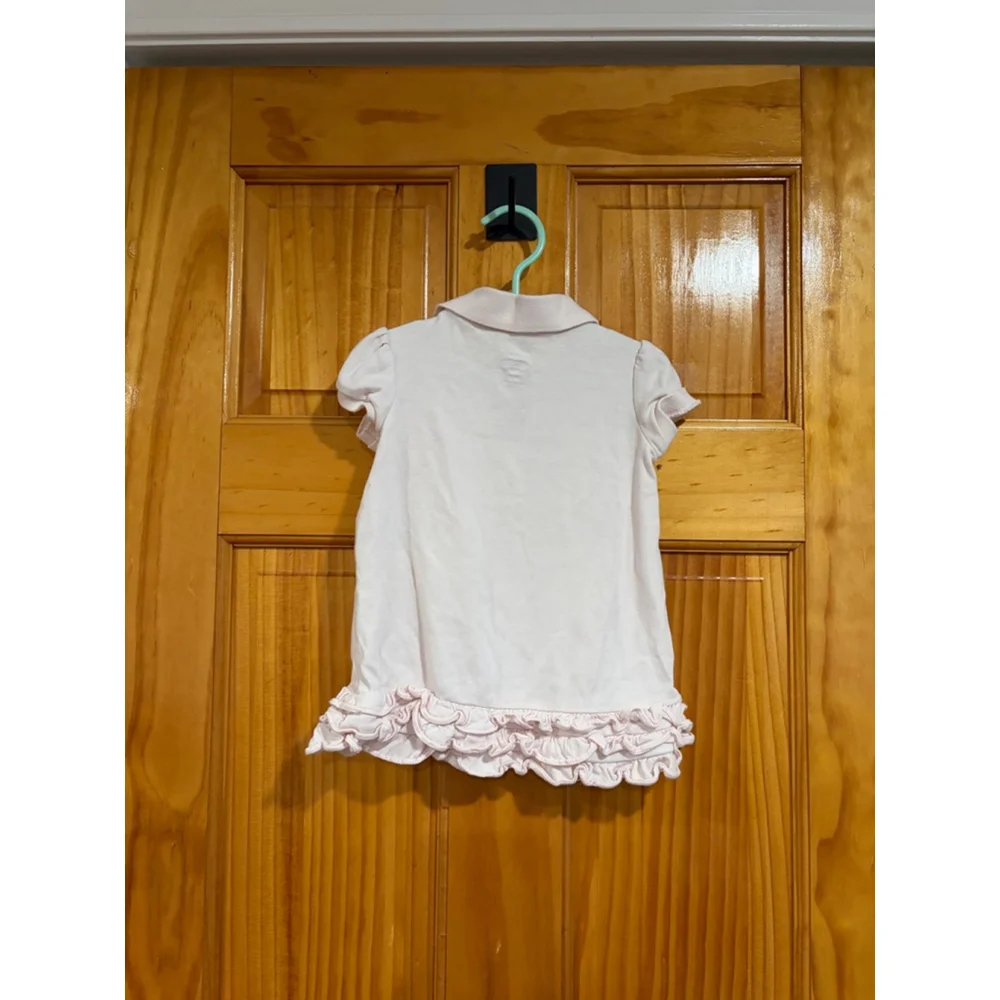 Ralph Lauren Girl’s Pink Ruffle Hem Polo Shirt Dress Short Sleeve 18M